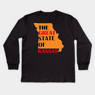 the great state of Kansas Kids Long Sleeve T-Shirt